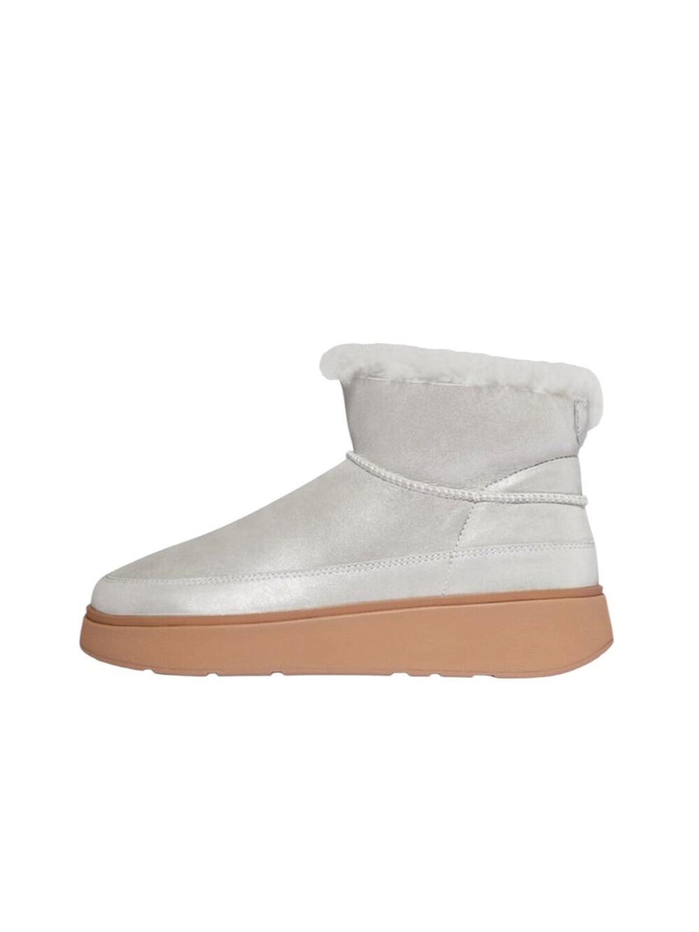 << FitFlop Gen Fleece Ultra Mini Silver Booties - Sz 9